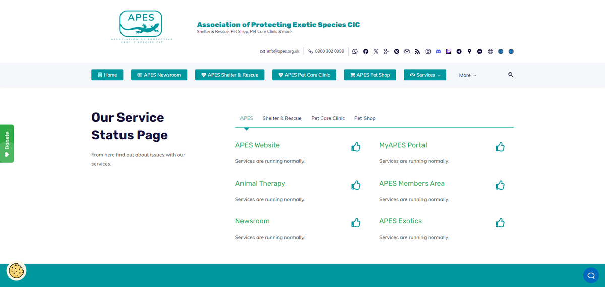 New service status page