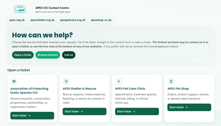 New Unified Contact Pages Across All APES CIC Websites